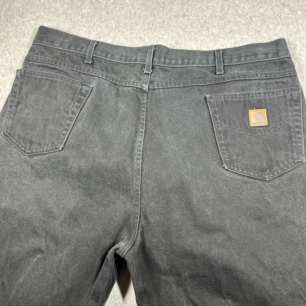 Vintage Carhartt B177 BLK Jeans Men's 44x32(42x32) Union Made in USA Black Denim